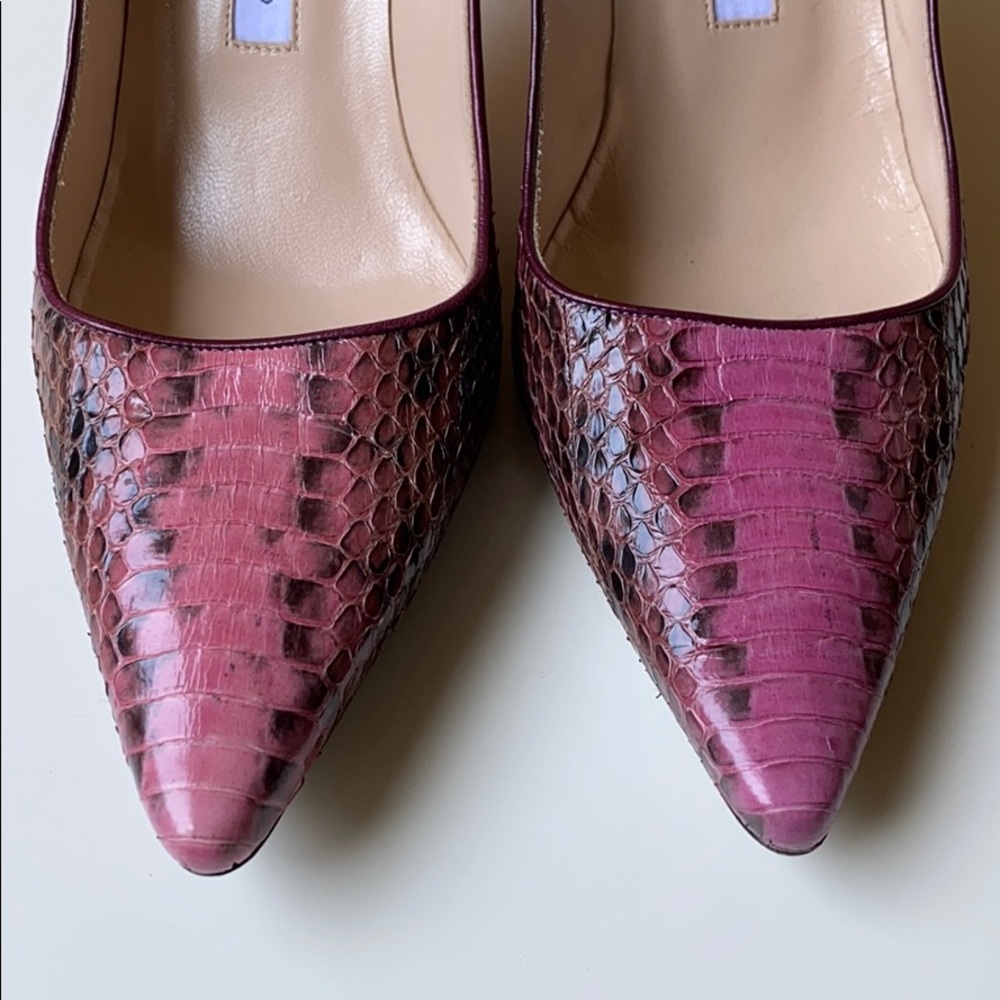 Manolo Blahnik Pink Python Heels. - image 5